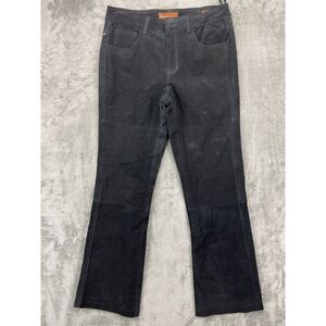Lee Women's One True‎ Fit Jeans 7/8 Black Leather Lined Straight